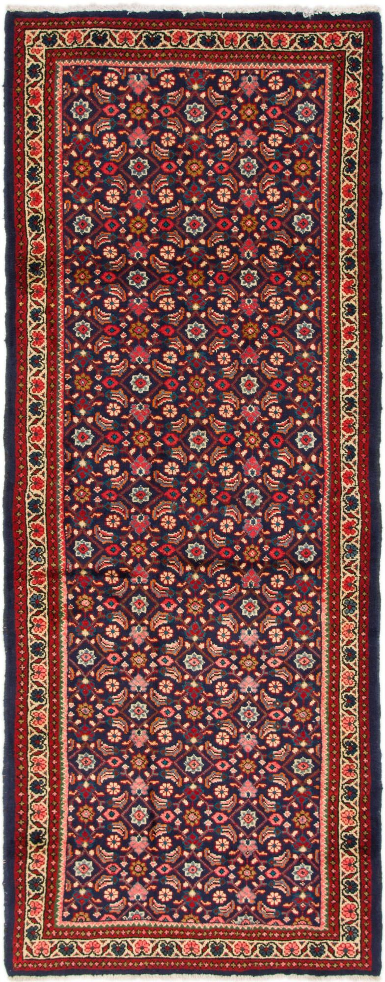 4' x 10' 3 Hand Knotted Farahan Persian Wool Runner Rug