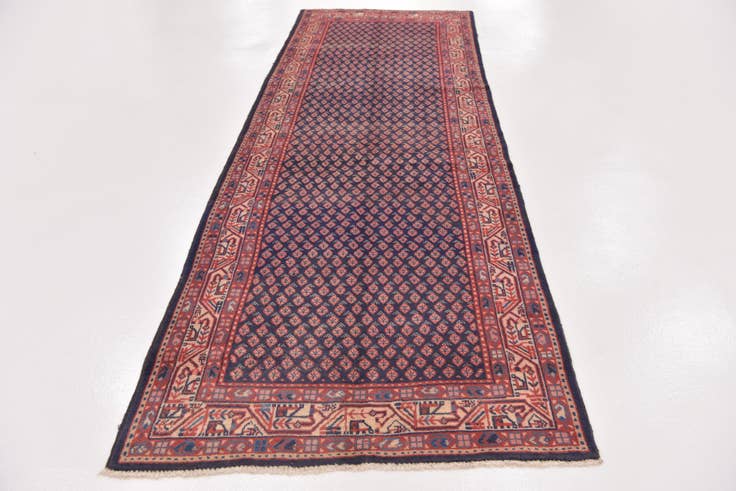 Detail image of 3' 5 x 10' 2 Hand Knotted Farahan Persian Wool Runner Rug