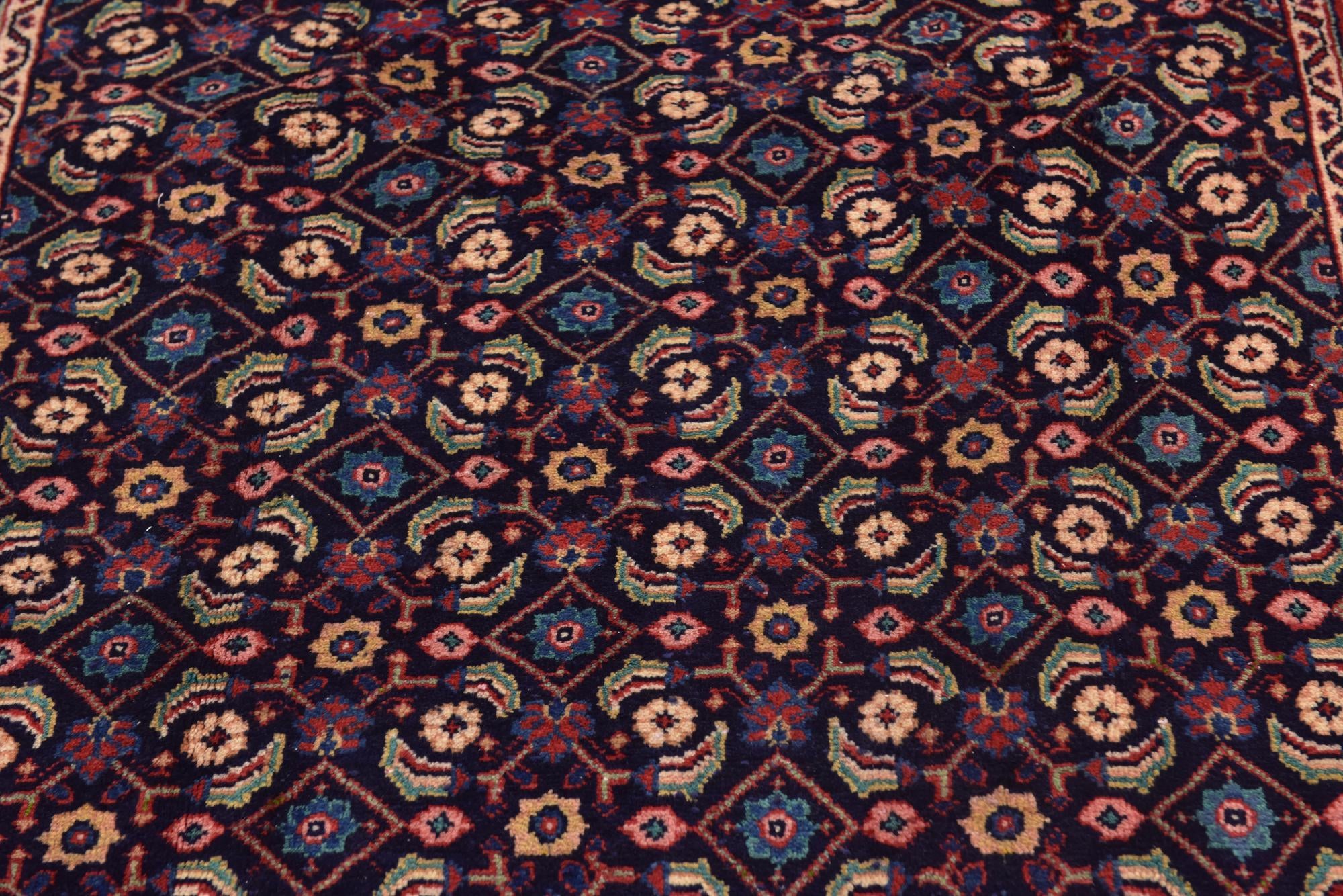 4' 6 x 10' 3 Hand Knotted Farahan Persian Wool Runner Rug