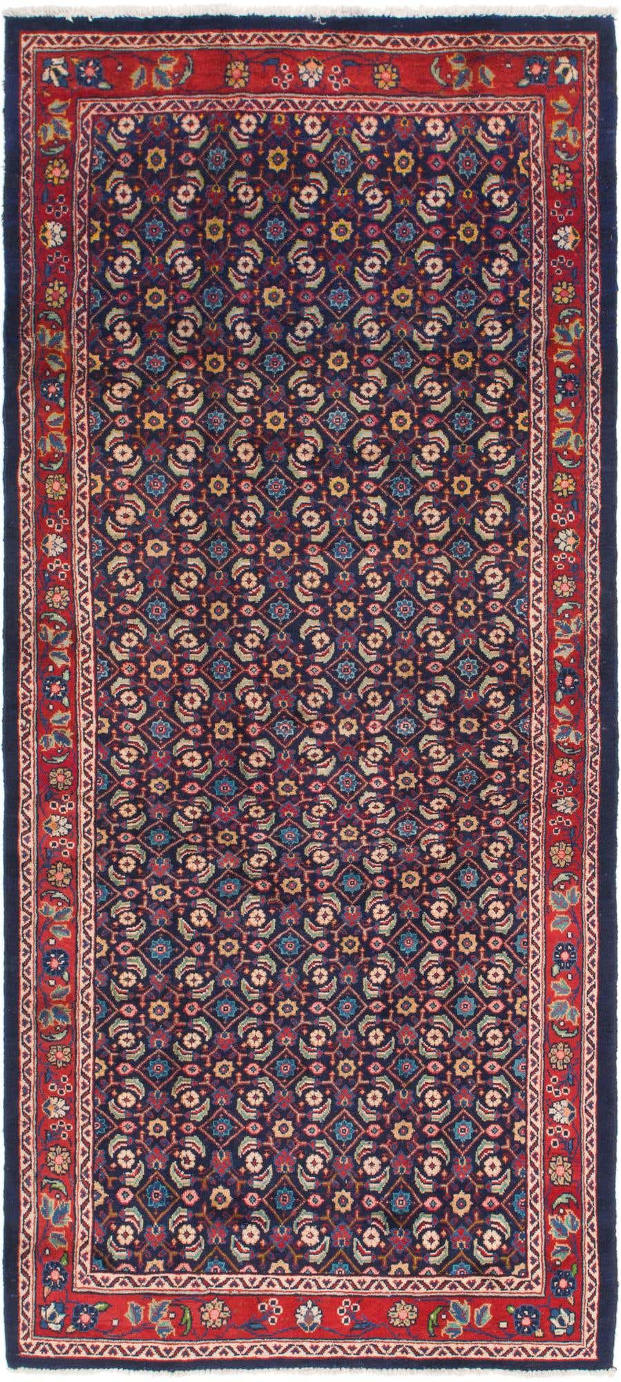 4' 6 x 10' 3 Hand Knotted Farahan Persian Wool Runner Rug