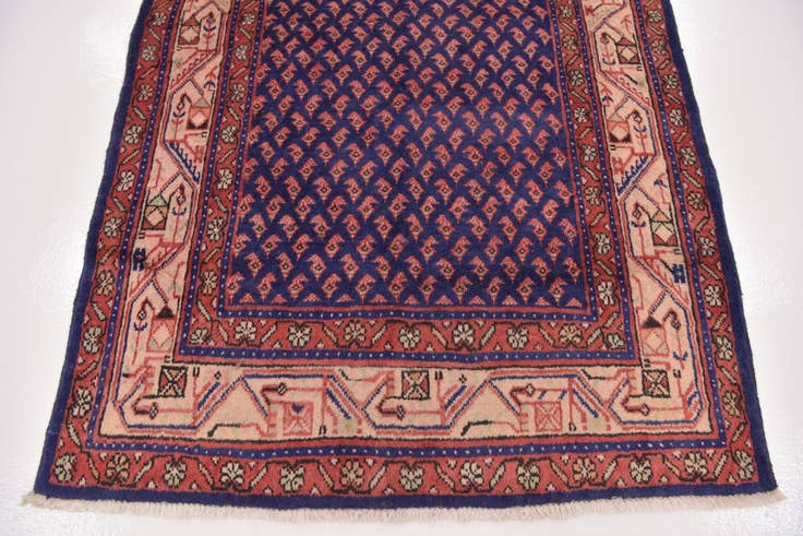Detail image of 3' 10 x 10' 5 Hand Knotted Farahan Persian Wool Runner Rug