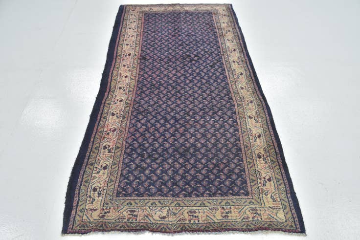 Detail image of 3' 5 x 7' 10 Hand Knotted Farahan Persian Wool Runner Rug