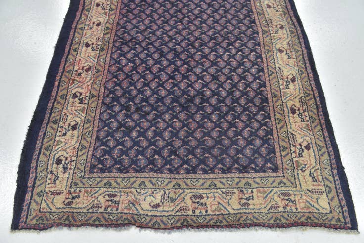 Detail image of 3' 5 x 7' 10 Hand Knotted Farahan Persian Wool Runner Rug