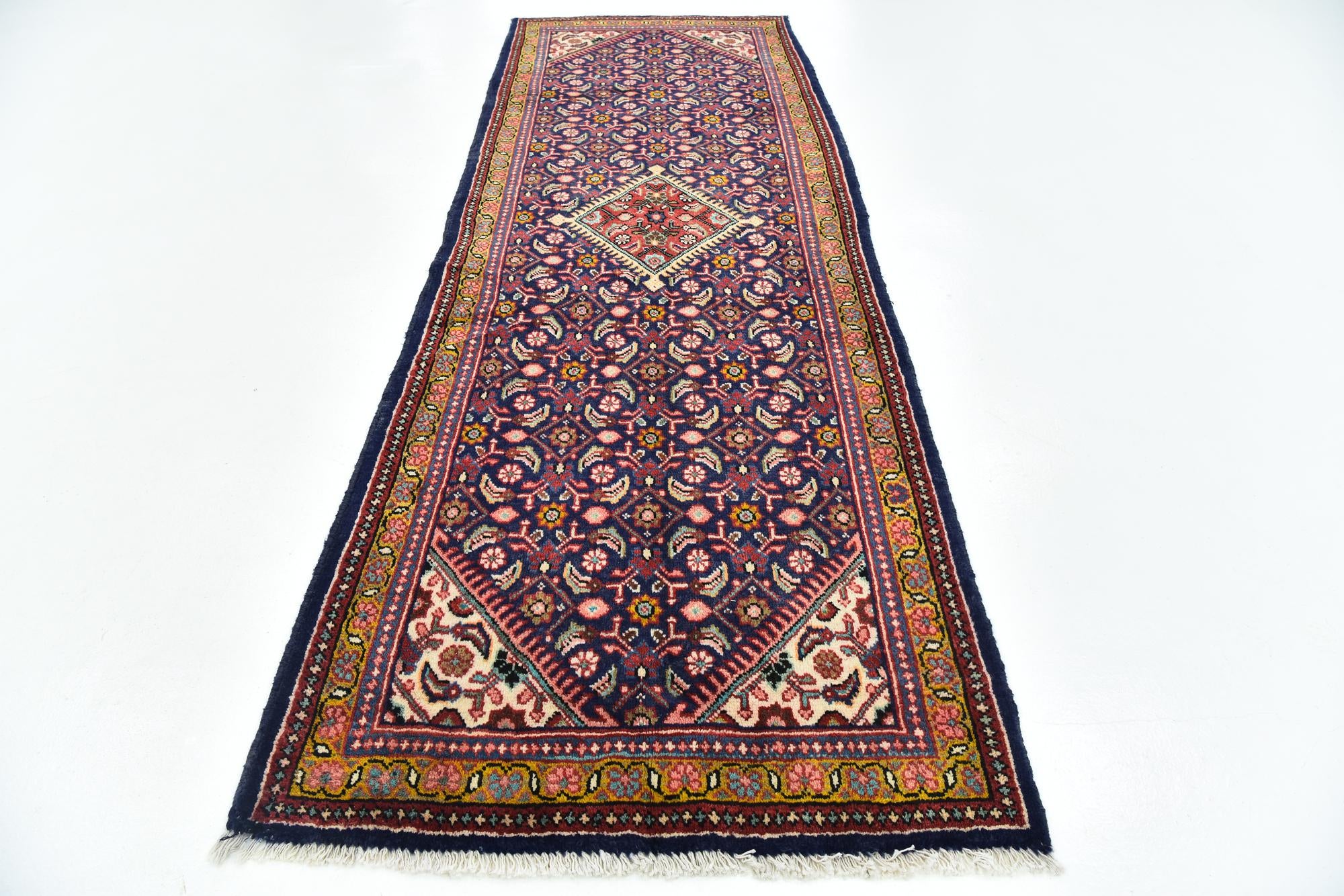 3' 8 x 10' 6 Hand Knotted Farahan Persian Wool Runner Rug