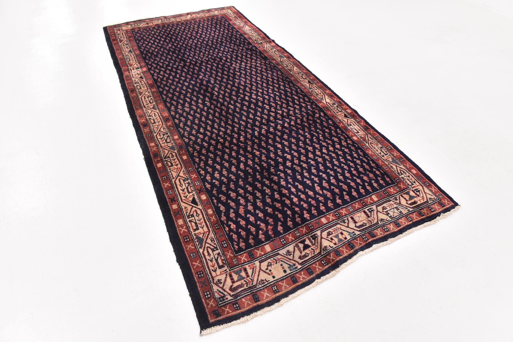 4' 6 x 10' 4 Hand Knotted Farahan Persian Wool Runner Rug