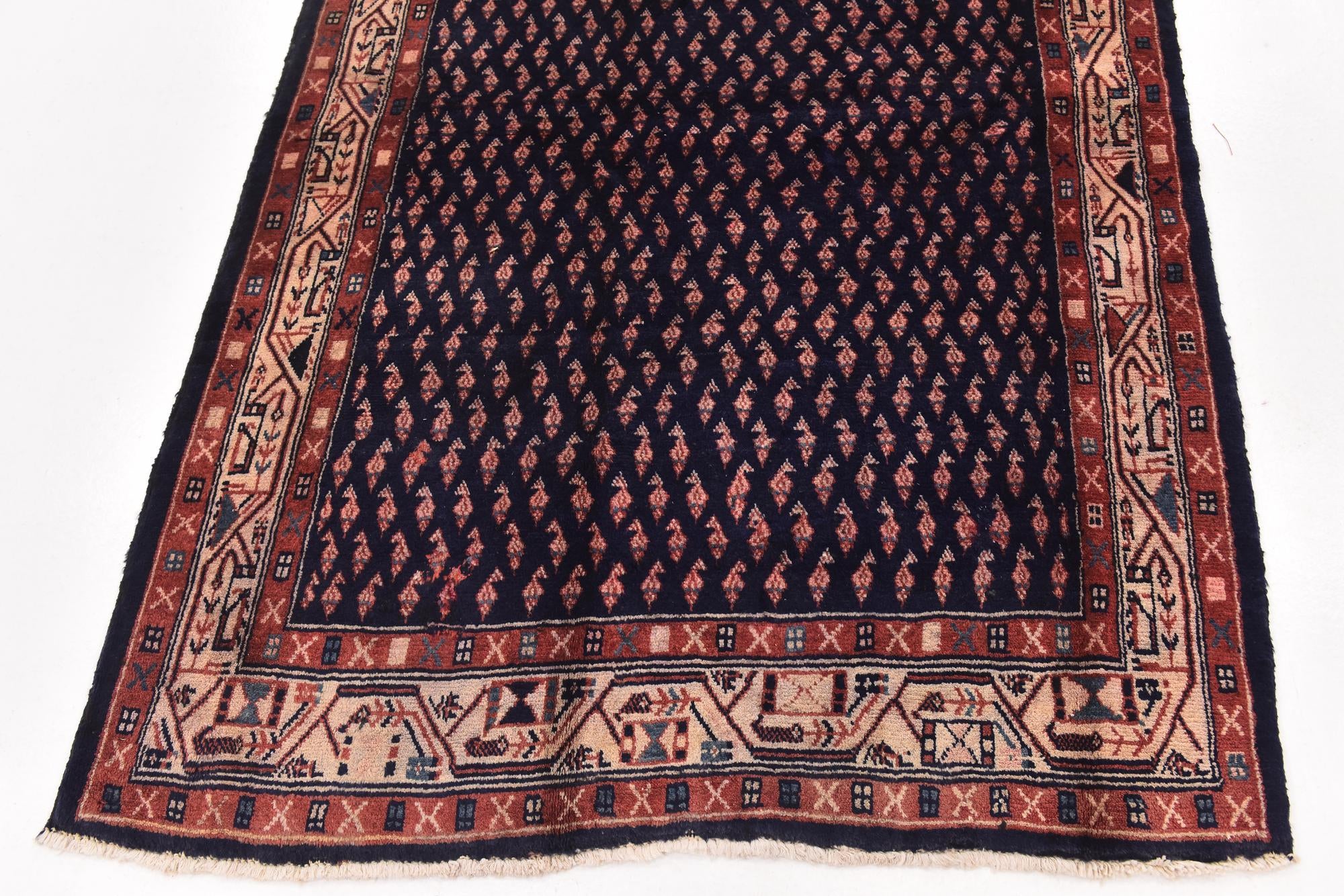 4' 6 x 10' 4 Hand Knotted Farahan Persian Wool Runner Rug