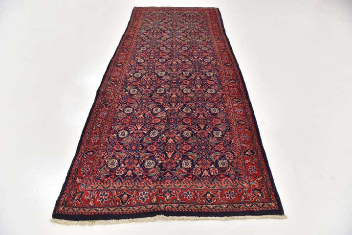 4' 5 x 10' 7 Hand Knotted Farahan Persian Wool Runner Rug