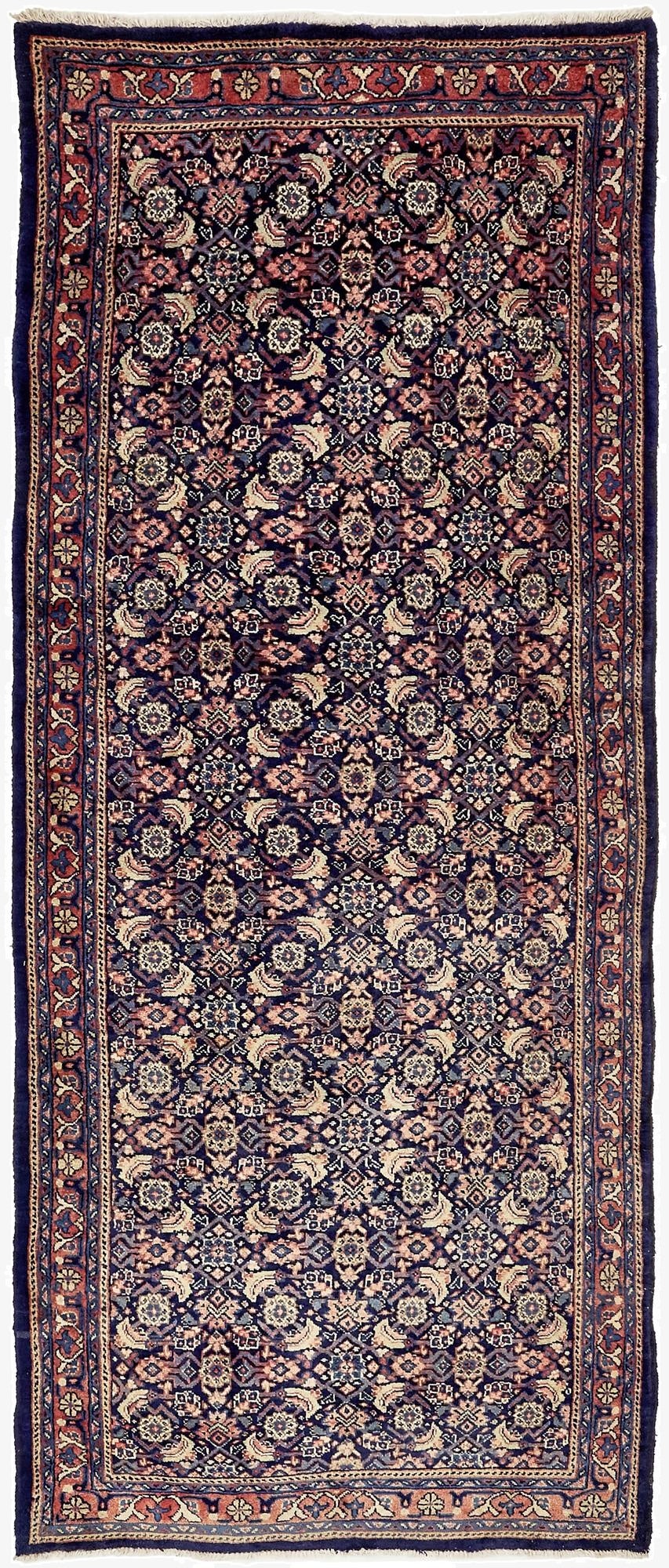 125cm x 307cm  Hand Knotted Farahan Persian Wool Runner Rug