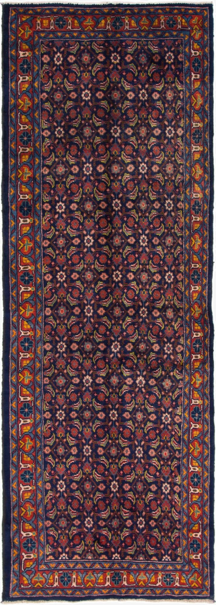 3' 10 x 10' 8  Hand Knotted Farahan Persian Wool Runner Rug