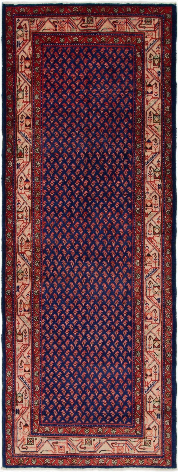 3' 10 x 10' 5  Hand Knotted Farahan Persian Wool Runner Rug