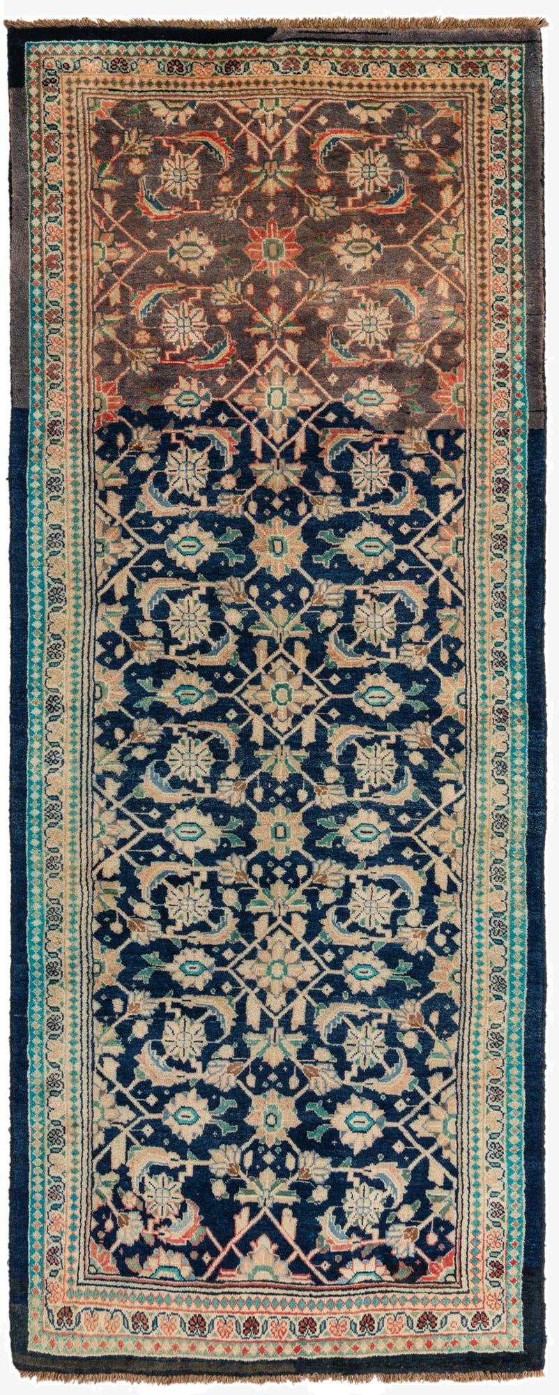 122cm x 318cm  Hand Knotted Farahan Persian Wool Runner Rug