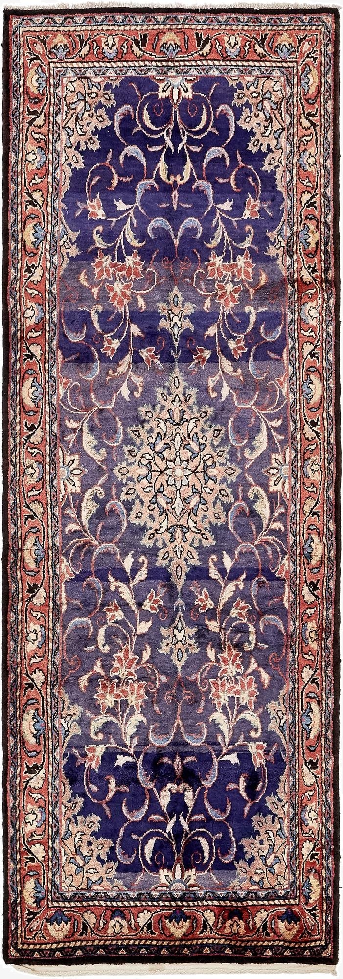 3' 7 x 10' 1  Hand Knotted Farahan Persian Wool Runner Rug
