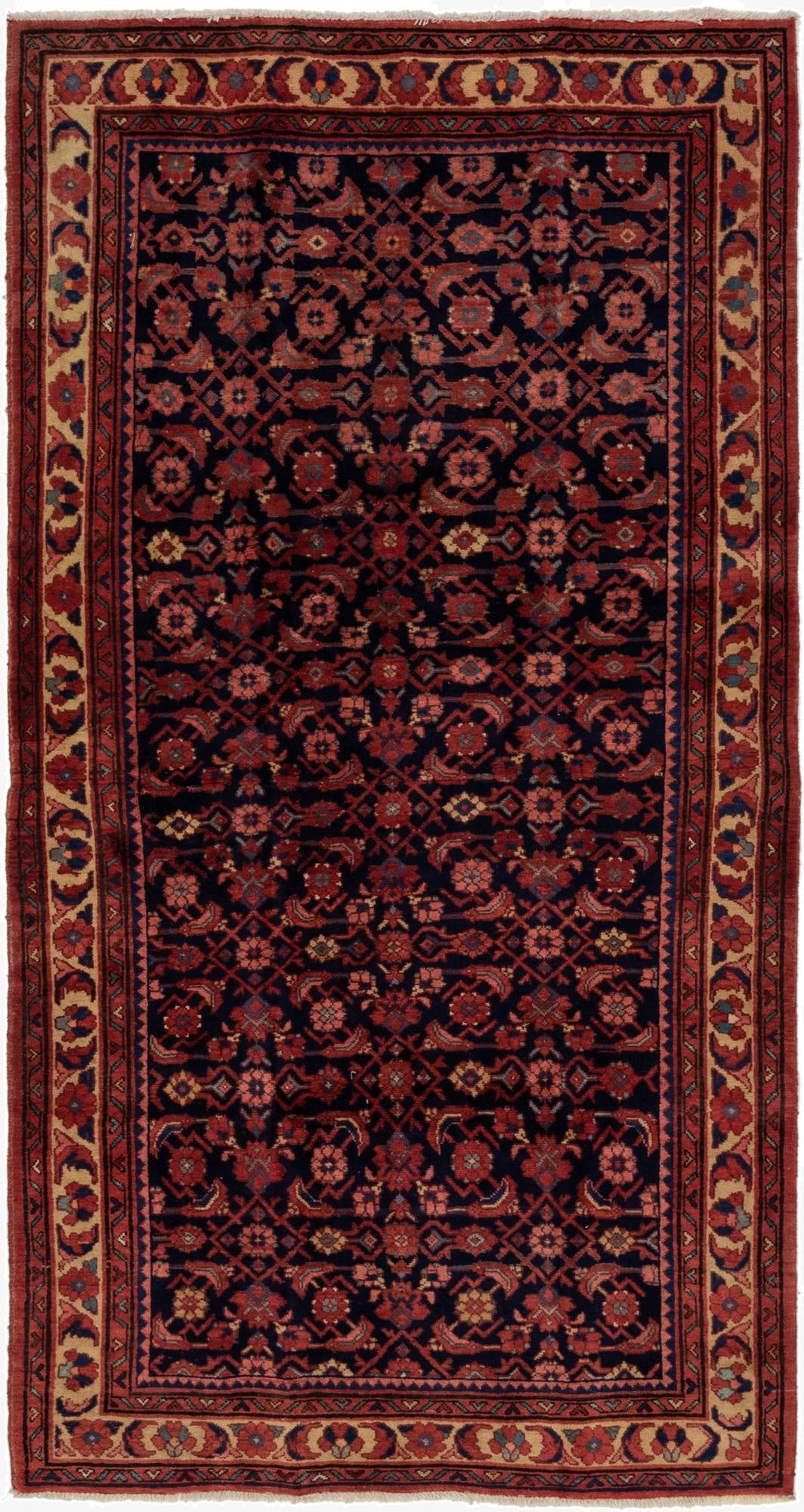 5' 7 x 10' 3  Hand Knotted Farahan Persian Wool Runner Rug