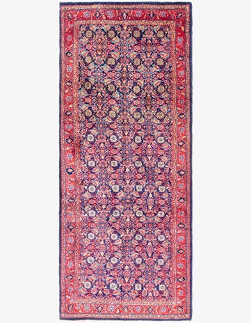 4' 5 x 10' 7 Hand Knotted Farahan Persian Wool Runner Rug