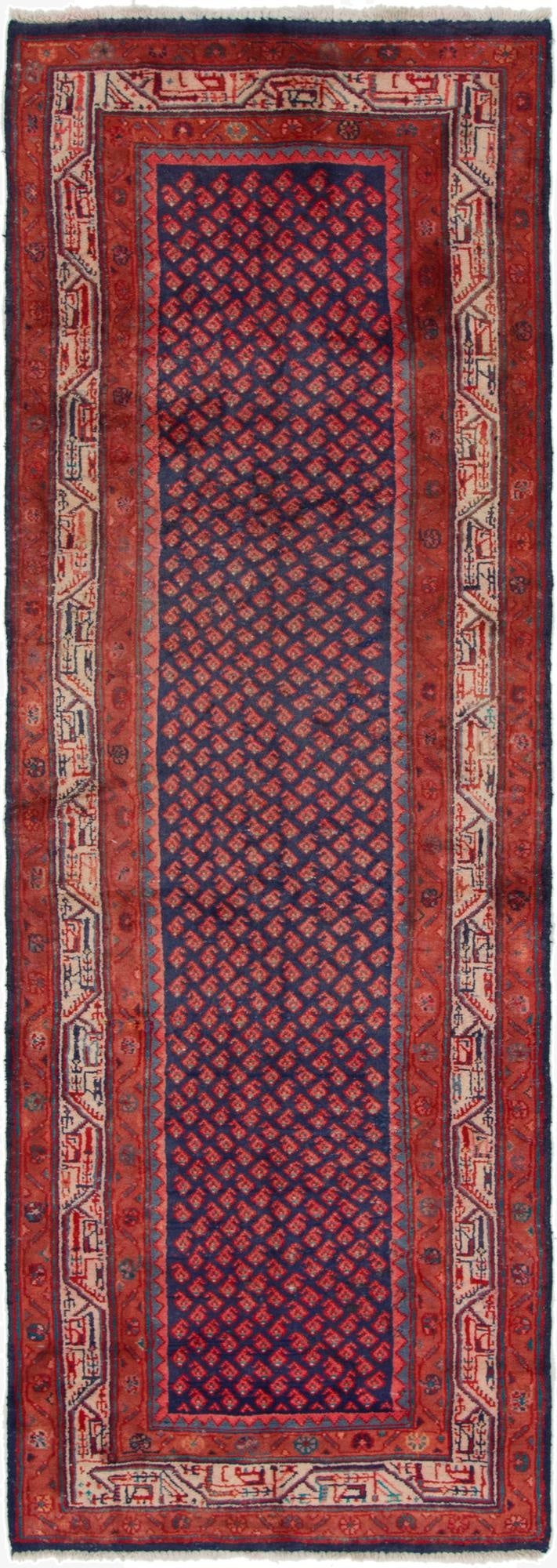 3' 5 x 10'  Hand Knotted Farahan Persian Wool Runner Rug