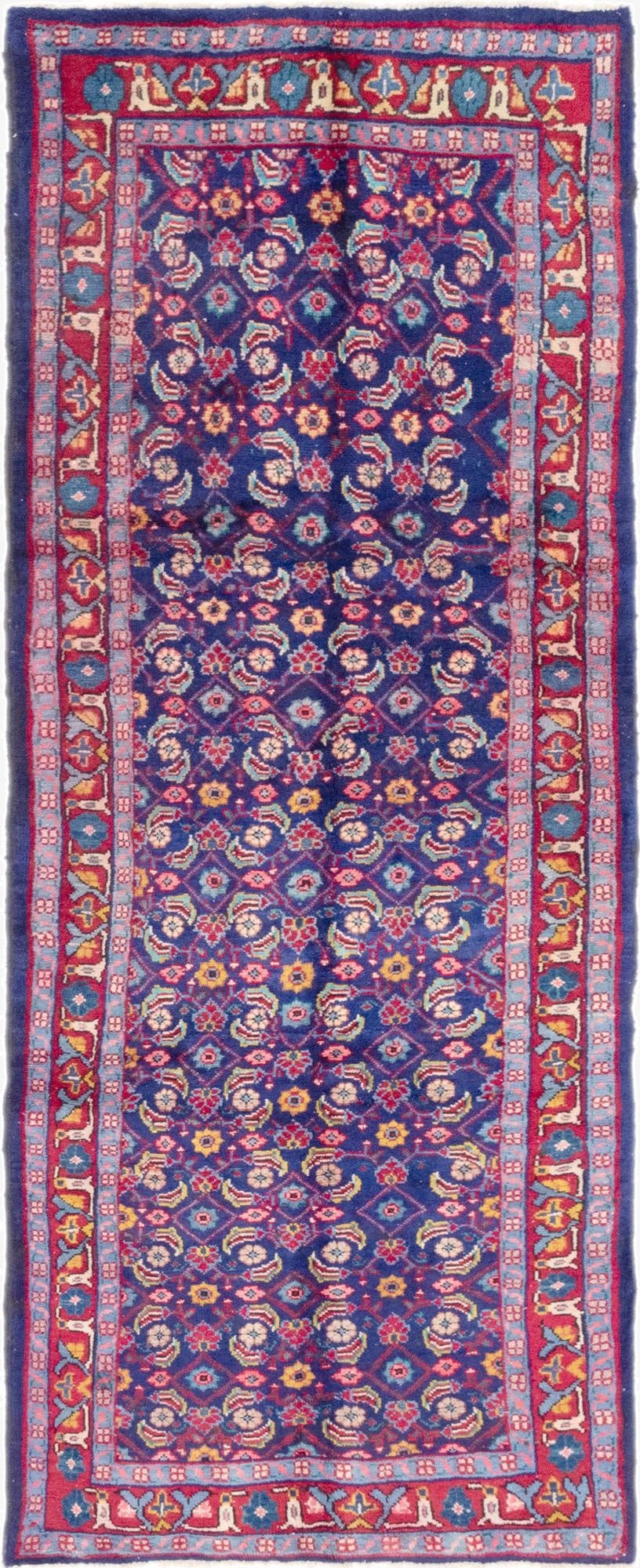 3' 10 x 9' 7  Hand Knotted Farahan Persian Wool Runner Rug