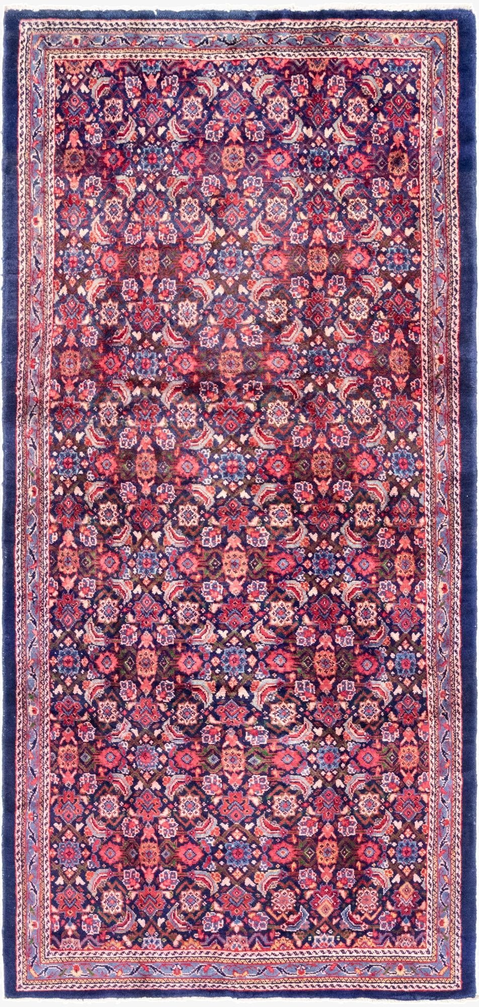 4' 7 x 10' 5  Hand Knotted Farahan Persian Wool Runner Rug