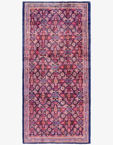 4' 7 x 10' 5 Hand Knotted Farahan Persian Wool Runner Rug