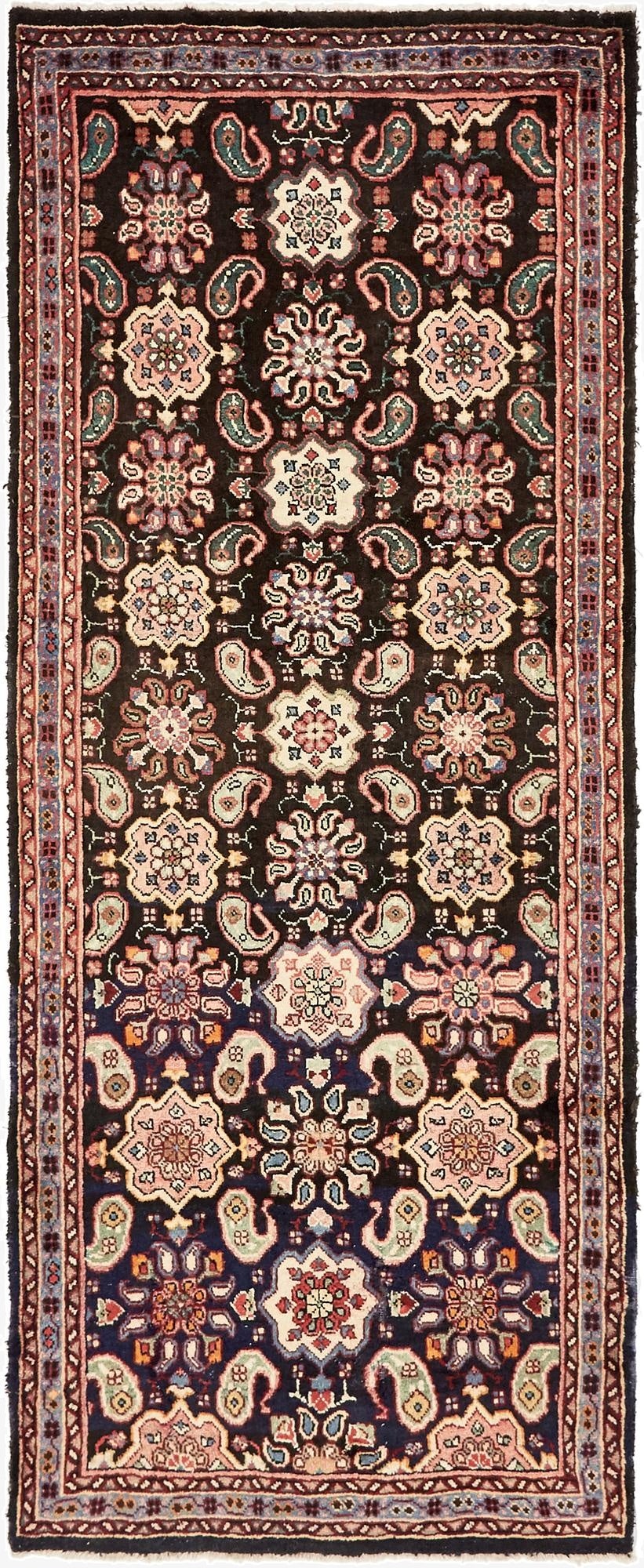 4' 3 x 10' 2  Hand Knotted Farahan Persian Wool Runner Rug