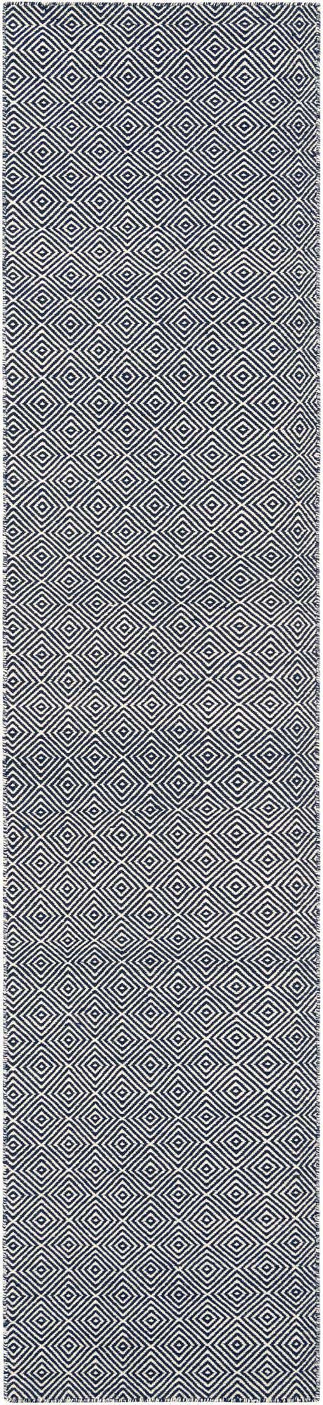 2' 7 x 12' Hand Woven Geo Trellis Flatweave Runner Rug