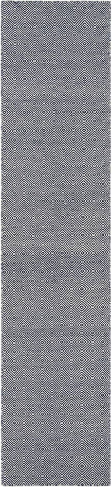 Detail image of 2' 7 x 12' Hand Woven Geo Trellis Flatweave Runner Rug