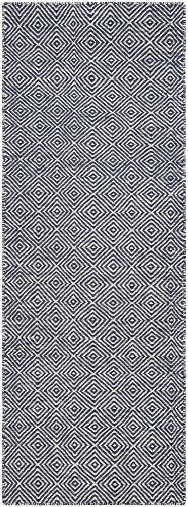 2' x 6' 1 Hand Woven Geo Trellis Flatweave Runner Rug