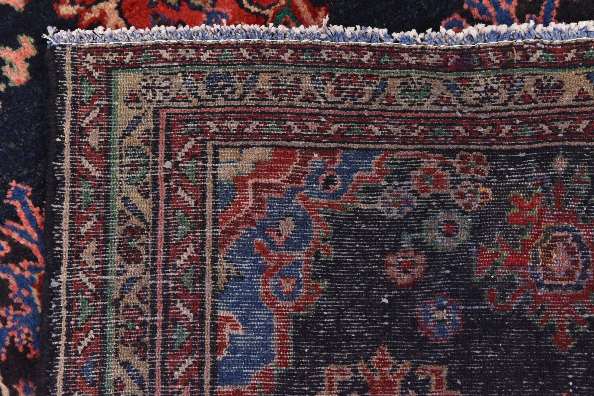 3' 7 x 9' 9 Hand Knotted Hamedan Persian Wool Runner Rug