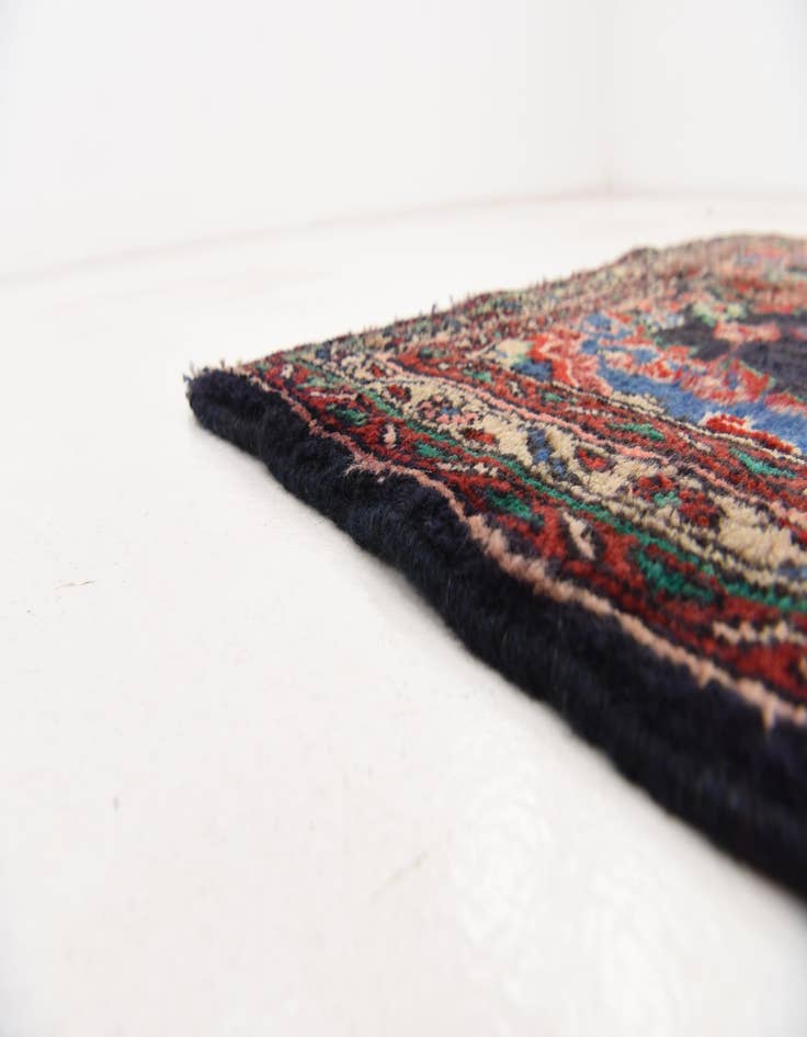 Detail image of 3' 7 x 9' 9  Hand Knotted Hamedan Persian Wool Runner Rug