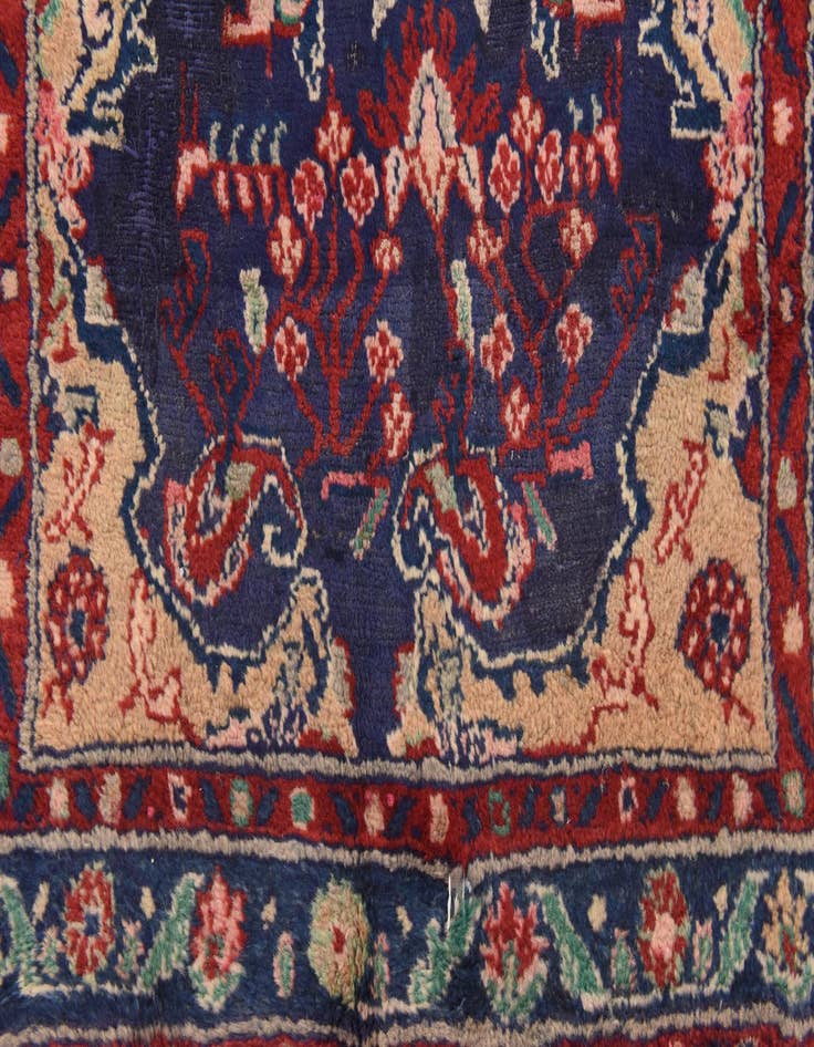 Detail image of 3' 5 x 11' 1  Hand Knotted Hamedan Persian Wool Runner Rug