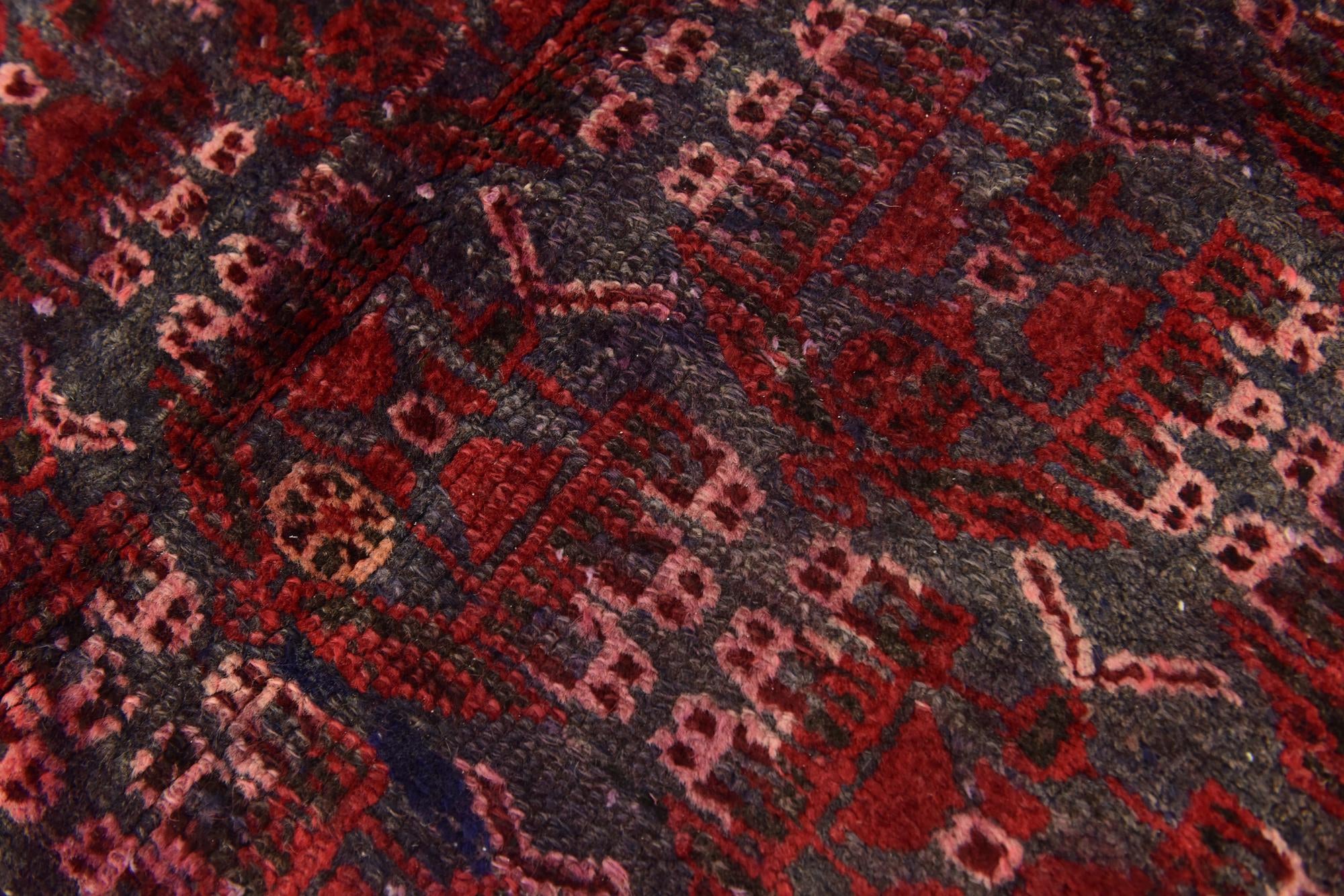 3' 6 x 9' 7 Hand Knotted Hamedan Persian Wool Runner Rug