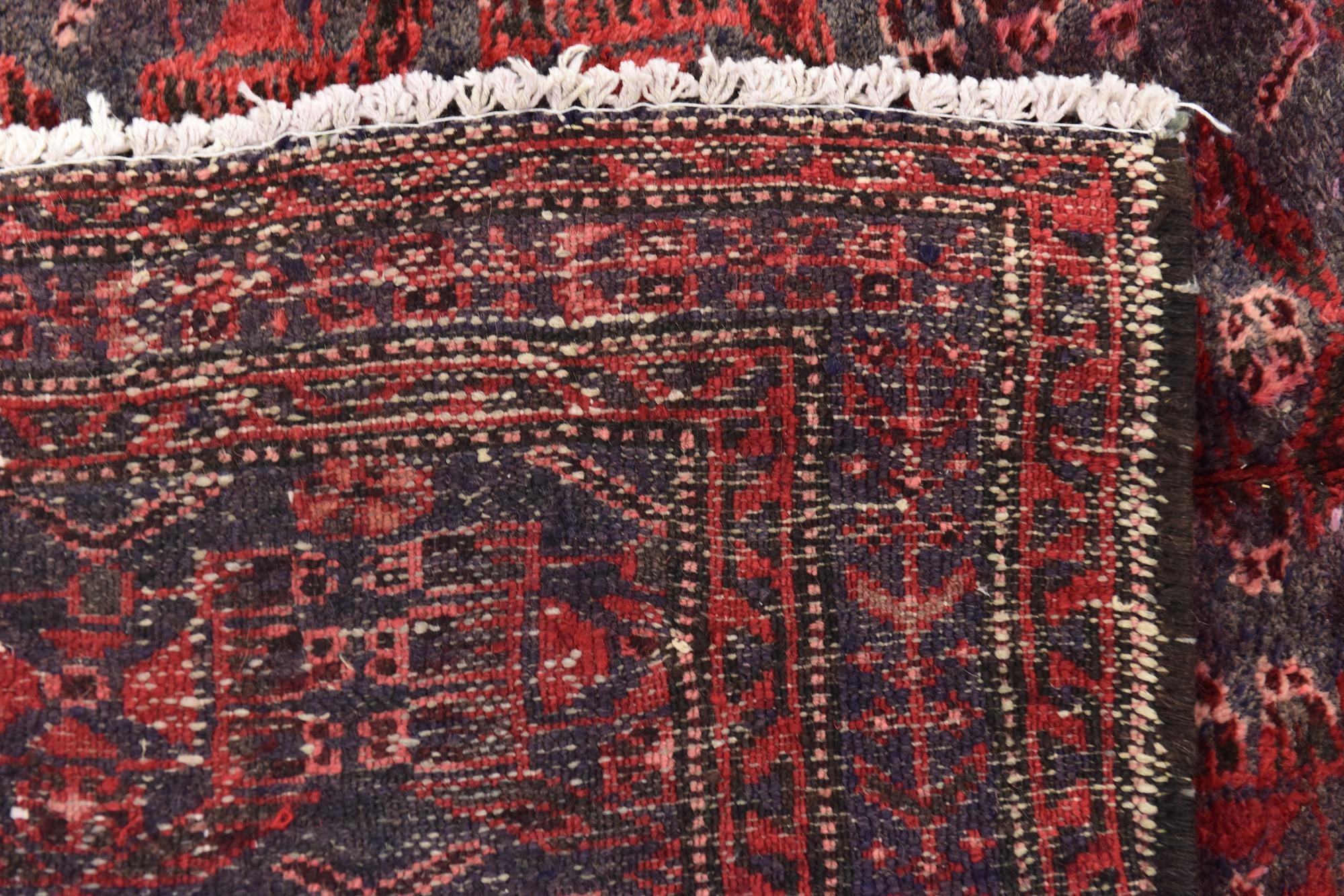 3' 6 x 9' 7 Hand Knotted Hamedan Persian Wool Runner Rug
