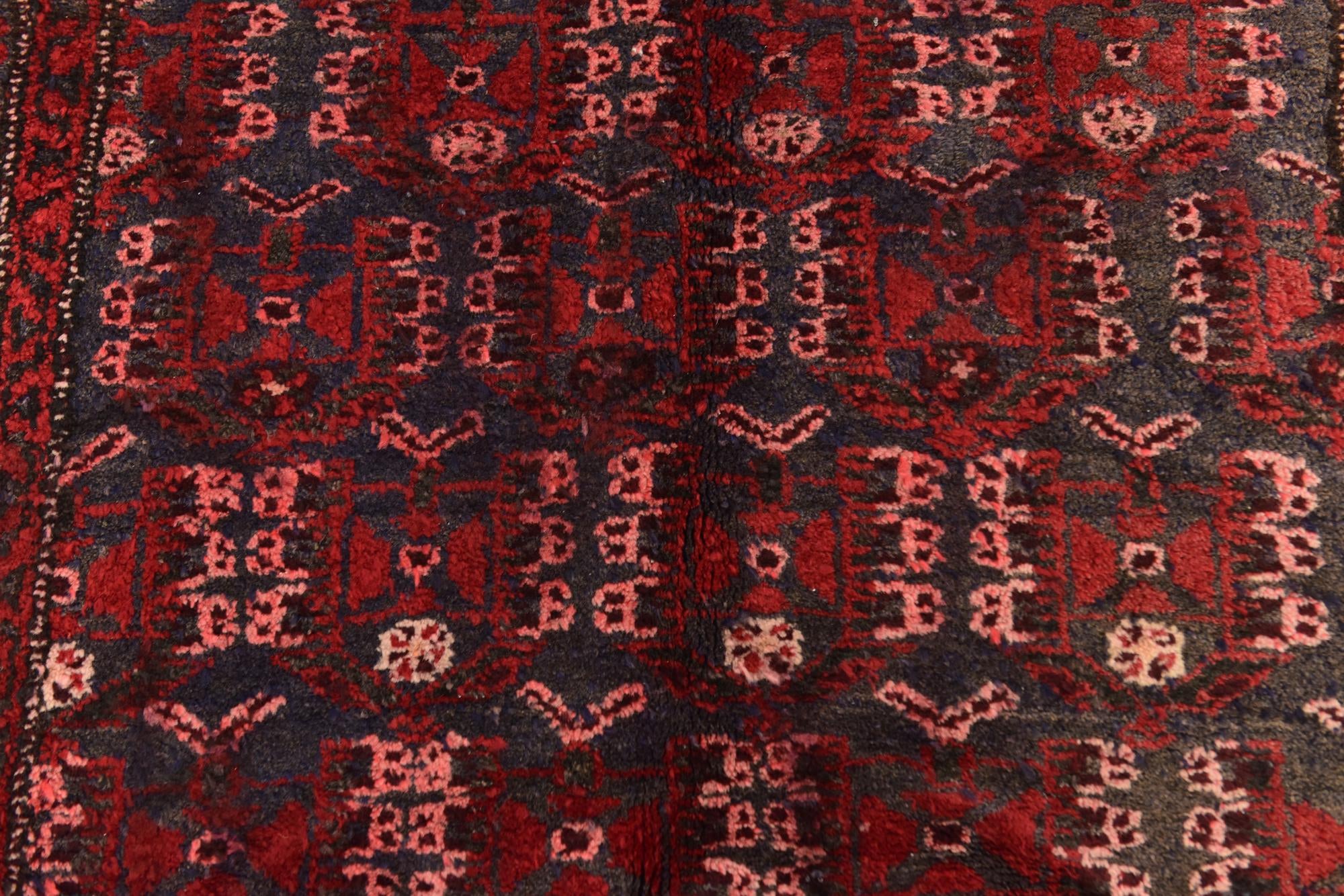 3' 6 x 9' 7 Hand Knotted Hamedan Persian Wool Runner Rug