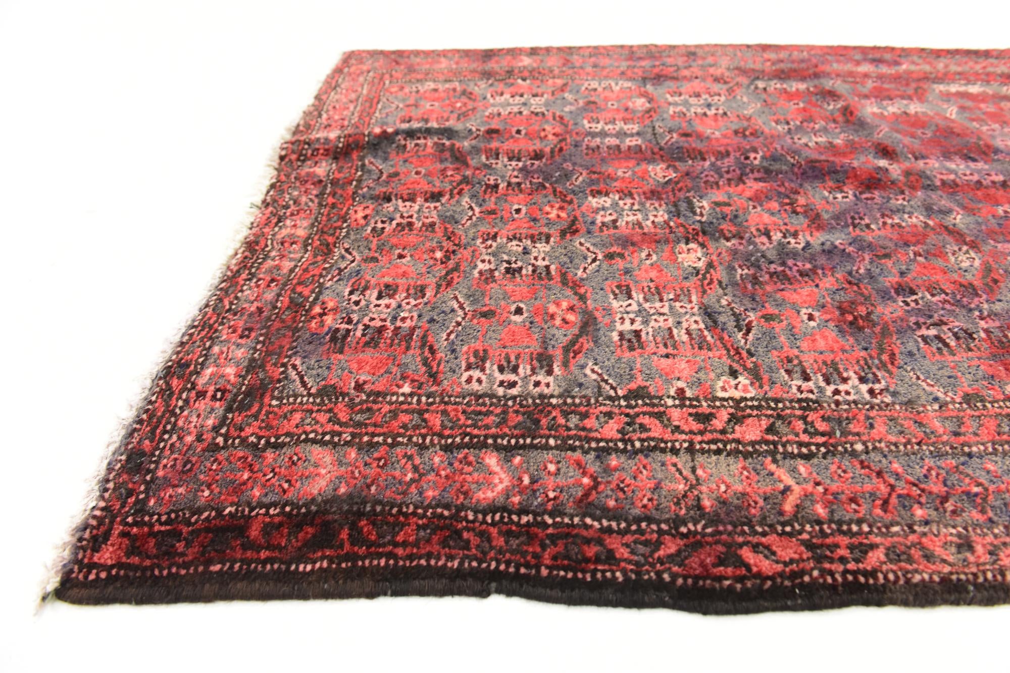 3' 6 x 9' 7 Hand Knotted Hamedan Persian Wool Runner Rug