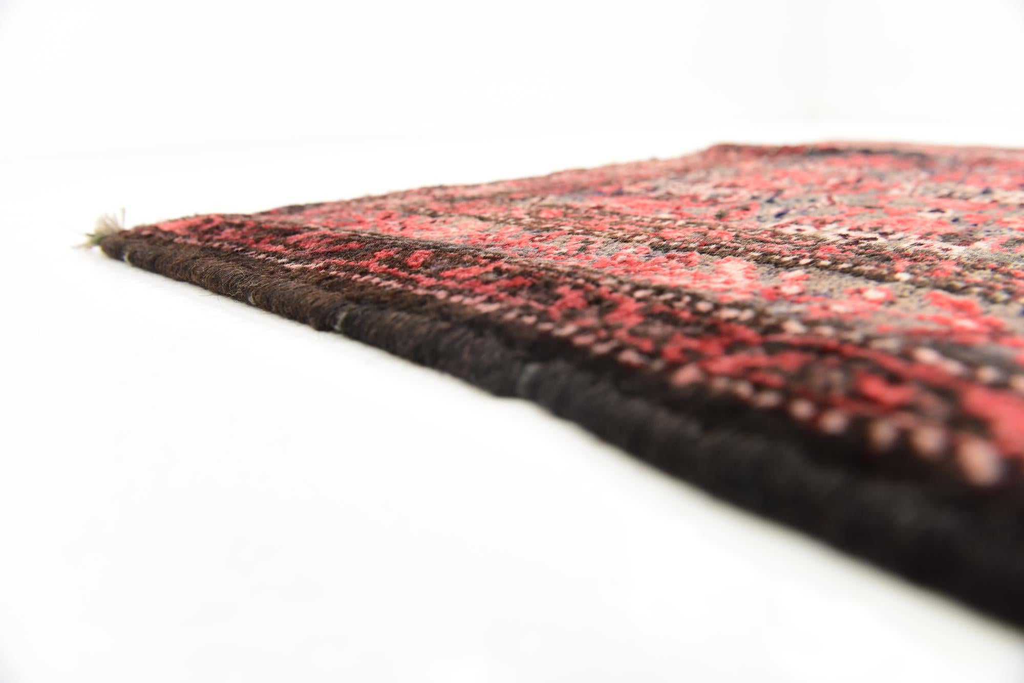 3' 6 x 9' 7 Hand Knotted Hamedan Persian Wool Runner Rug