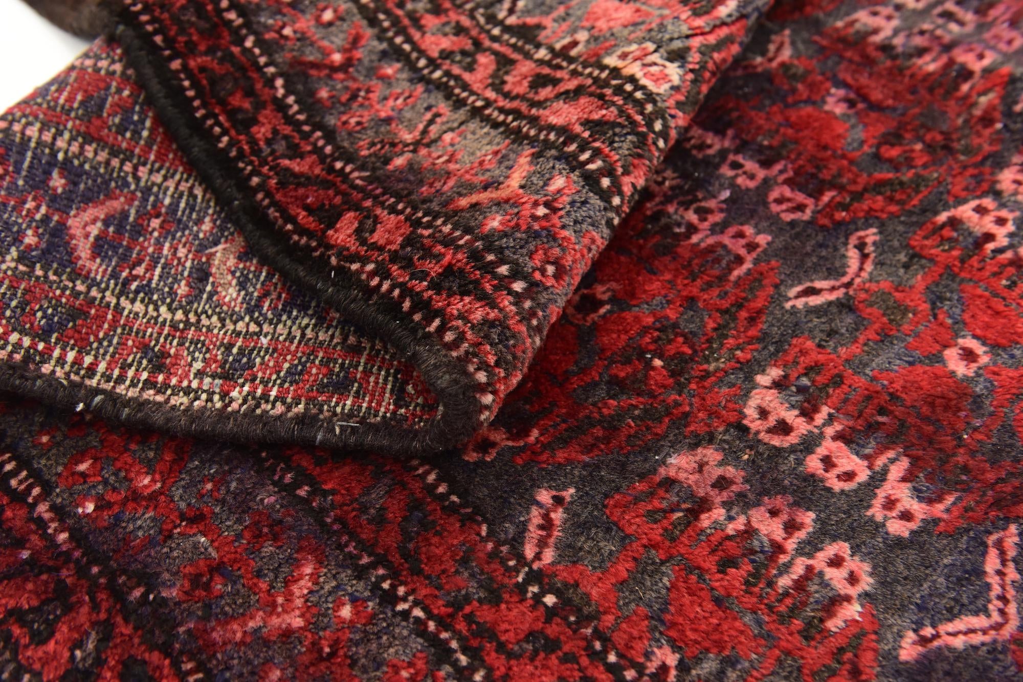 3' 6 x 9' 7 Hand Knotted Hamedan Persian Wool Runner Rug