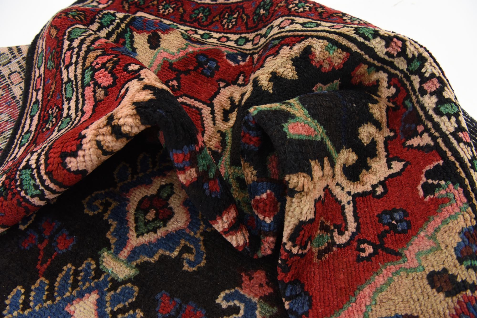 3' 7 x 9' 10 Hand Knotted Hamedan Persian Wool Runner Rug