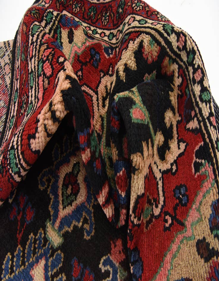 Detail image of 3' 7 x 9' 10  Hand Knotted Hamedan Persian Wool Runner Rug