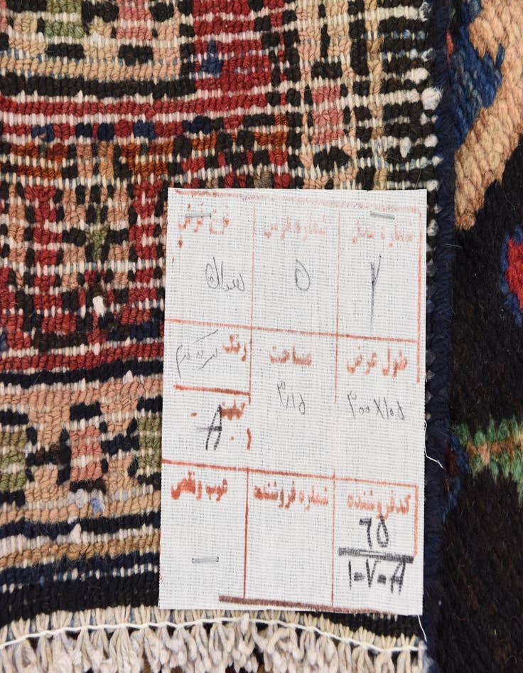 Detail image of 3' 7 x 9' 10  Hand Knotted Hamedan Persian Wool Runner Rug