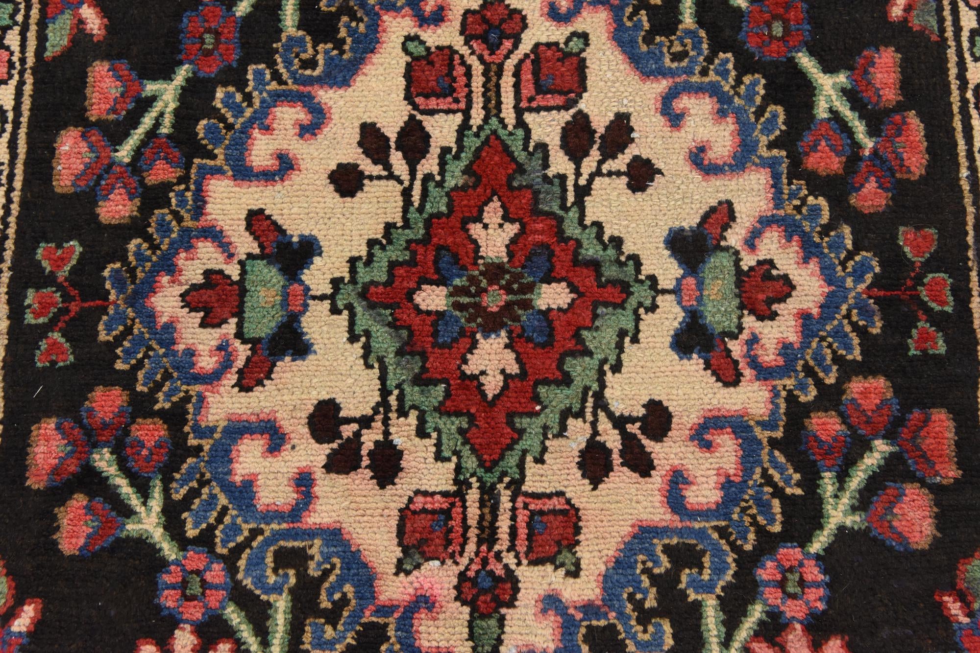 3' 7 x 9' 10 Hand Knotted Hamedan Persian Wool Runner Rug