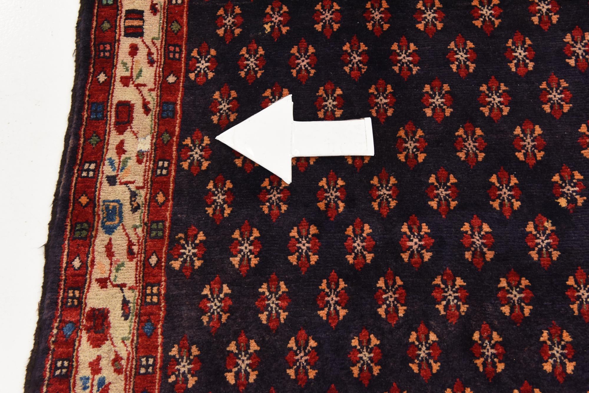 130cm x 340cm anudado a mano Hamedan Alfombra Persa Lana Pasillera