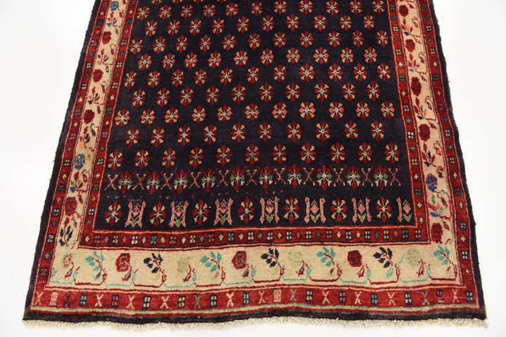 130cm x 340cm Hand Knotted Hamedan Persian Wool Runner Rug