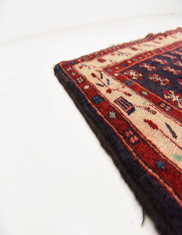 Detail image of 4' 3 x 11' 1  Hand Knotted Hamedan Persian Wool Runner Rug