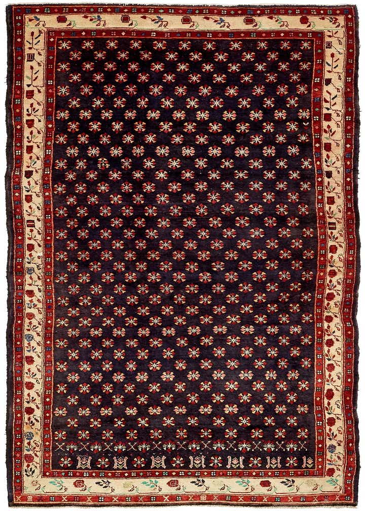 4' 3 x 11' 1 Hand Knotted Hamedan Persian Wool Runner Rug