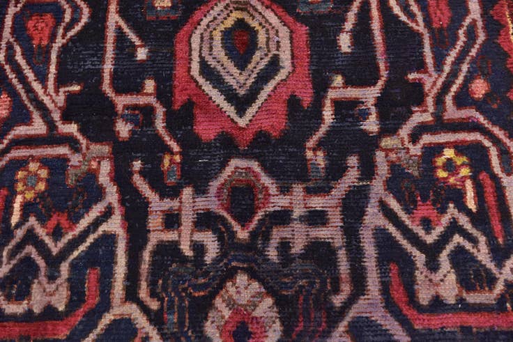 Detail image of 3' 6 x 10' 3 Hand Knotted Hamedan Persian Wool Runner Rug