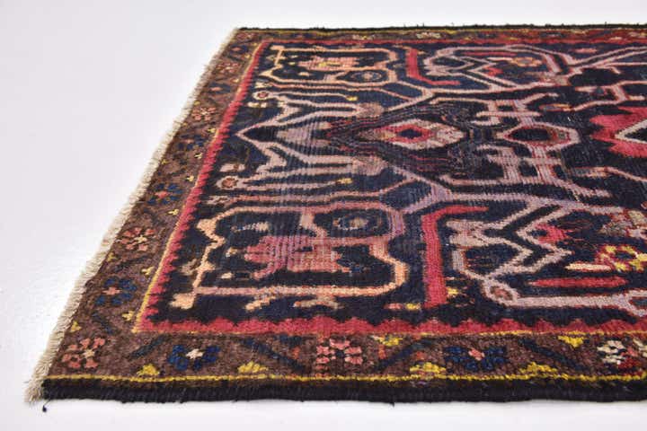 3' 6 x 10' 3 Hand Knotted Hamedan Persian Wool Runner Rug