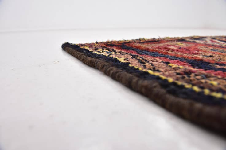 Detail image of 3' 6 x 10' 3 Hand Knotted Hamedan Persian Wool Runner Rug