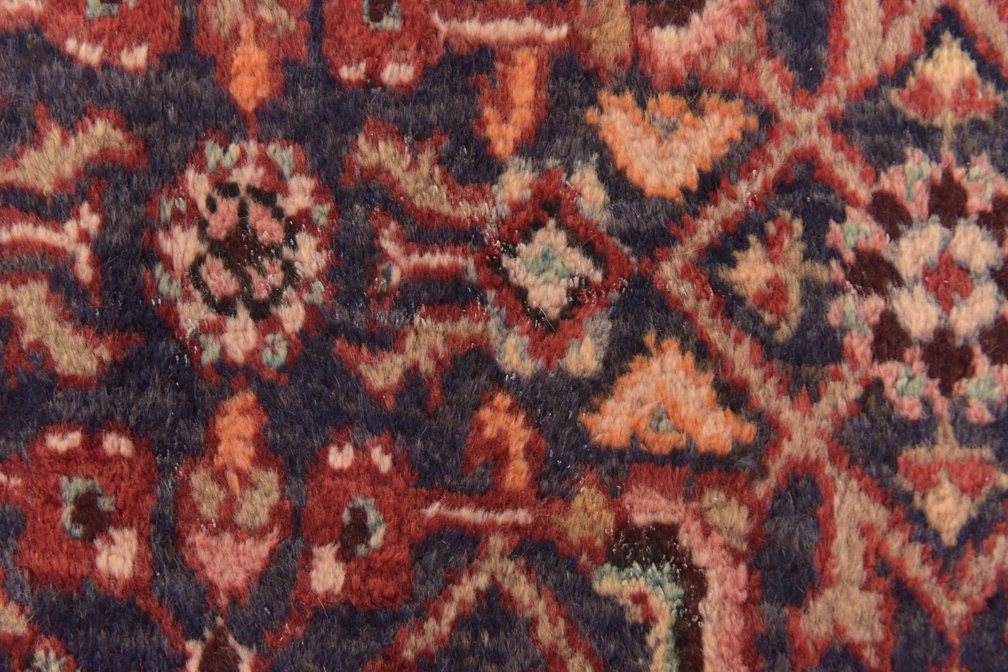 3' 7 x 10' 8 Hand Knotted Hamedan Persian Wool Runner Rug