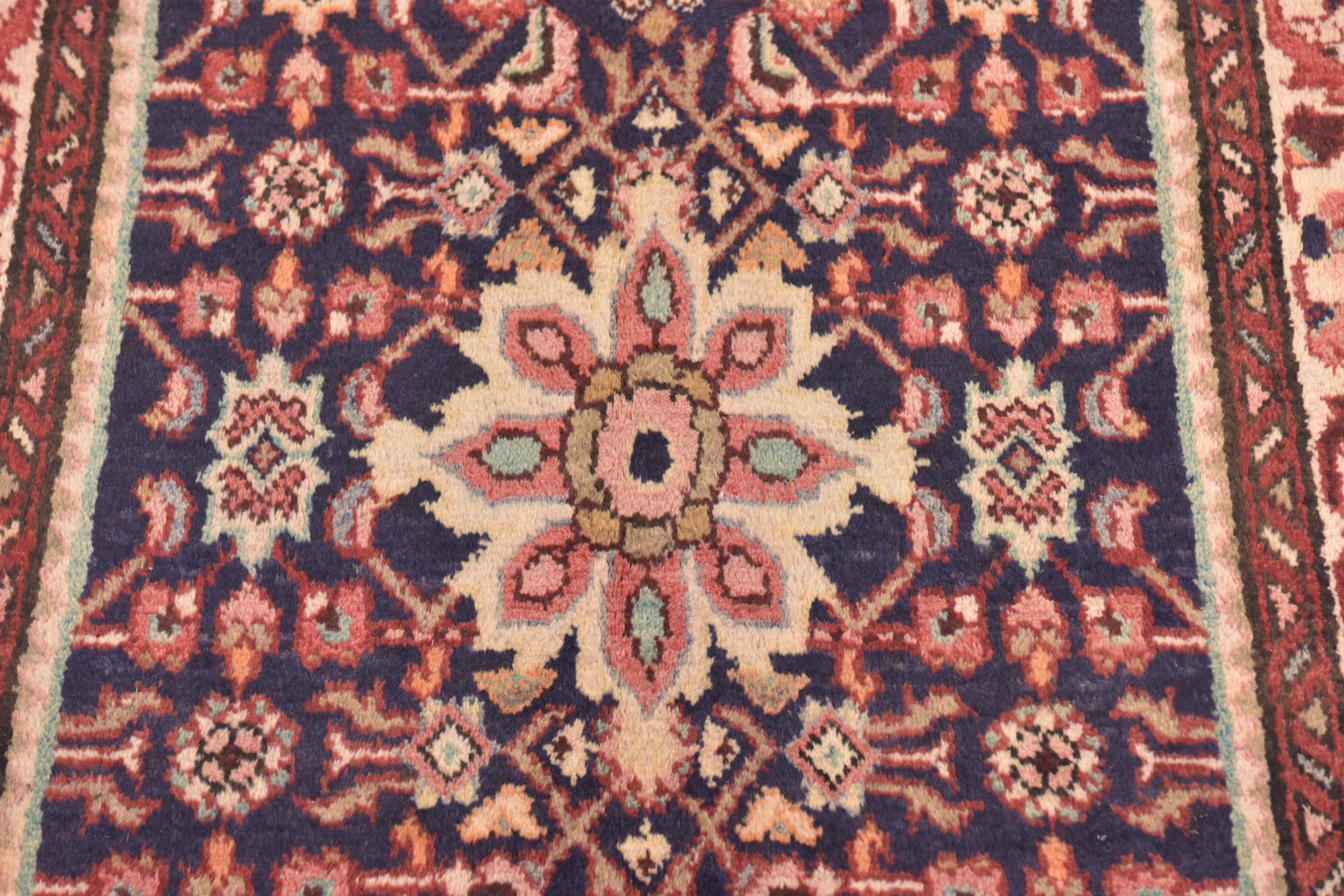 3' 7 x 10' 8 Hand Knotted Hamedan Persian Wool Runner Rug