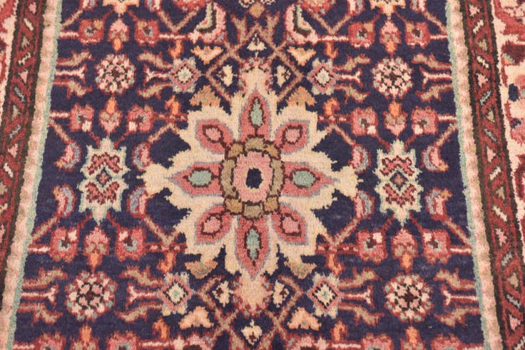 Detail image of 3' 7 x 10' 8 Hand Knotted Hamedan Persian Wool Runner Rug