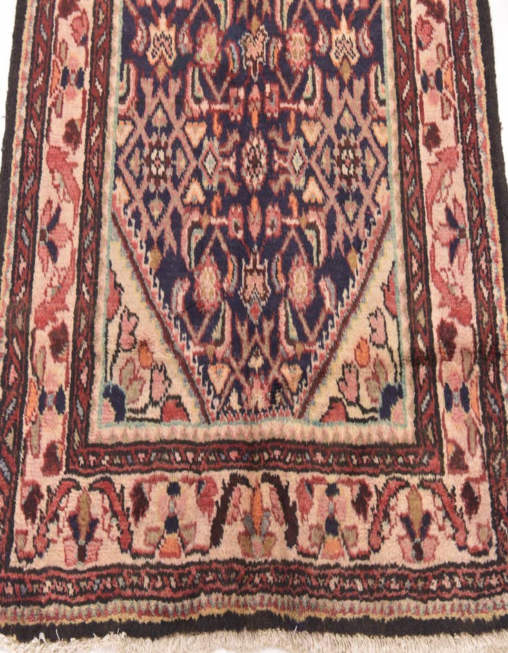 Detail image of 3' 7 x 10' 8 Hand Knotted Hamedan Persian Wool Runner Rug